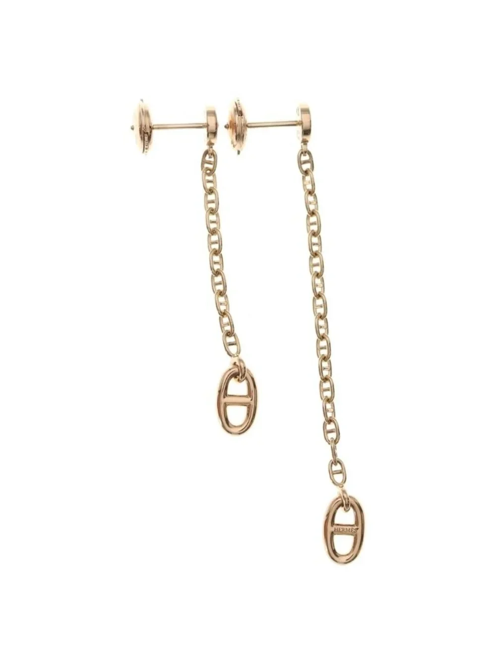 Hermes Chaine D'ancre Farandole Earrings Pink Gold